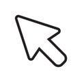 Computer mouse cursor line icon in flat style. Arrow cursor vector illustration on white isolated background Royalty Free Stock Photo