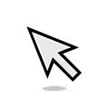 Computer Mouse Cursor Pointer Arrow Symbol with Shadow Royalty Free Stock Photo