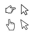 Computer mouse cursors and hand pointer icons Royalty Free Stock Photo