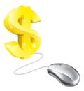 Computer mouse dollar concept Royalty Free Stock Photo