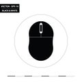 Computer mouse flat black and white icon