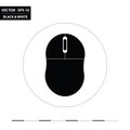 Computer mouse flat black and white icon Royalty Free Stock Photo