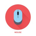 Computer mouse flat style icon. Wireless technology device sign. Vector illustration of communication equipment for Royalty Free Stock Photo