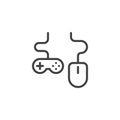 Computer mouse and game controller line icon Royalty Free Stock Photo