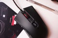 Computer mouse for gamers, can be used in games and on a personal computer. Details Royalty Free Stock Photo