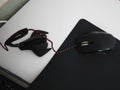 Computer mouse for gamers, can be used in games and on a personal computer. Details Royalty Free Stock Photo