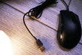 Computer mouse for gamers, can be used in games and on a personal computer. Details and close-up