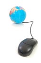 Computer mouse and globe Royalty Free Stock Photo