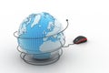 computer mouse with globe Royalty Free Stock Photo