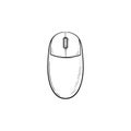 Computer mouse hand drawn outline doodle icon. Royalty Free Stock Photo