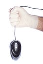 Computer mouse in hand isolated Royalty Free Stock Photo