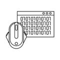 Computer mouse hardware with binary code Royalty Free Stock Photo