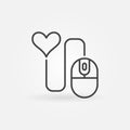 Computer Mouse with Heart line icon. Donation vector sign Royalty Free Stock Photo