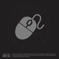Computer Mouse Icon - Black Creative Background Royalty Free Stock Photo