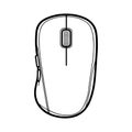 Computer Mouse icon. Black icon of a modern optical mouse Royalty Free Stock Photo