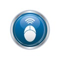 Computer mouse icon on the button Royalty Free Stock Photo