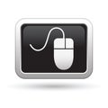 Computer mouse icon on the button Royalty Free Stock Photo