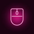 computer mouse icon. Elements of web in neon style icons. Simple icon for websites, web design, mobile app, info graphics Royalty Free Stock Photo