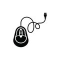 computer mouse icon in flat style Royalty Free Stock Photo