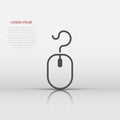 Computer mouse icon in flat style. Cursor vector illustration on white isolated background. Pointer business concept Royalty Free Stock Photo