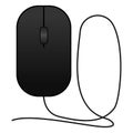 Computer mouse icon, logo. Vector of black computer mouse with usb. Royalty Free Stock Photo