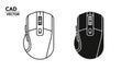 Computer Mouse Icon Outline and Solid Fill Vector Graphics cursor pointing device Royalty Free Stock Photo