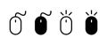 Computer mouse icon set. Click pointer sign symbol
