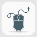 Computer Mouse Icon with Upward Arrow Symbol Royalty Free Stock Photo