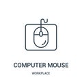 computer mouse icon vector from workplace collection. Thin line computer mouse outline icon vector illustration Royalty Free Stock Photo