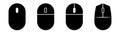 Computer mouse icons. Cursor pointer in black. Mouse pictogram. Navigation pointer