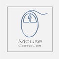 Computer mouse illustration. Hand drawn flat vector icon Royalty Free Stock Photo