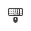 Computer mouse and keyboard vector icon Royalty Free Stock Photo