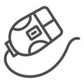Computer mouse line icon. Click and scroll, web explorer device symbol, outline style pictogram on white background Royalty Free Stock Photo