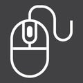 Computer mouse line icon, click and website Royalty Free Stock Photo