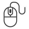 Computer mouse line icon, click and website Royalty Free Stock Photo