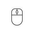 Computer mouse line icon, outline vector sign, linear style pictogram isolated on white Royalty Free Stock Photo