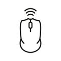 Computer Mouse Line Icon. PC Wireless Tool Linear Pictogram. Cursor Pointer Scroll, Click Outline Symbol. Wireless Royalty Free Stock Photo