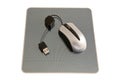 Computer mouse on mat Royalty Free Stock Photo