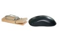 Computer mouse and mousetrap Royalty Free Stock Photo