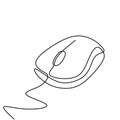 Computer mouse one continuous line drawing. Cursor tool for digital display. Minimalism design linear simplicity style isolated on Royalty Free Stock Photo