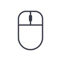 Computer mouse outline icon, modern minimal flat design style, vector illustration