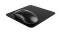 Black Computer Mouse on Pad Royalty Free Stock Photo