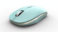 Sleek Blue Mouse With Silver Button - Stylish And Colorful Design