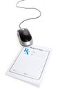 Computer Mouse and Prescription Royalty Free Stock Photo