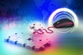 Computer mouse with puzzles Royalty Free Stock Photo