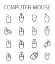 Computer mouse related vector icon set. Royalty Free Stock Photo
