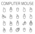 Computer mouse related vector icon set. Royalty Free Stock Photo