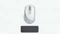 Computer mouse with sleek contours and a central scroll wheel. Below Royalty Free Stock Photo