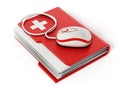 Computer mouse standing on medical folder Royalty Free Stock Photo