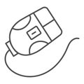 Computer mouse thin line icon. Click and scroll, web explorer device symbol, outline style pictogram on white background Royalty Free Stock Photo